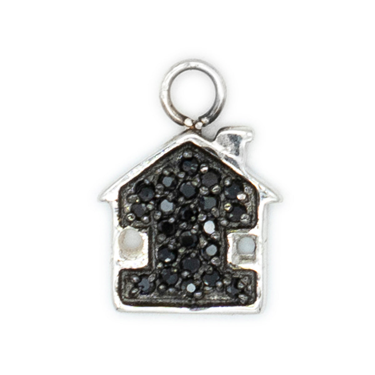 Casetta argento bianco 925°°° con Cubic Zirconia neri