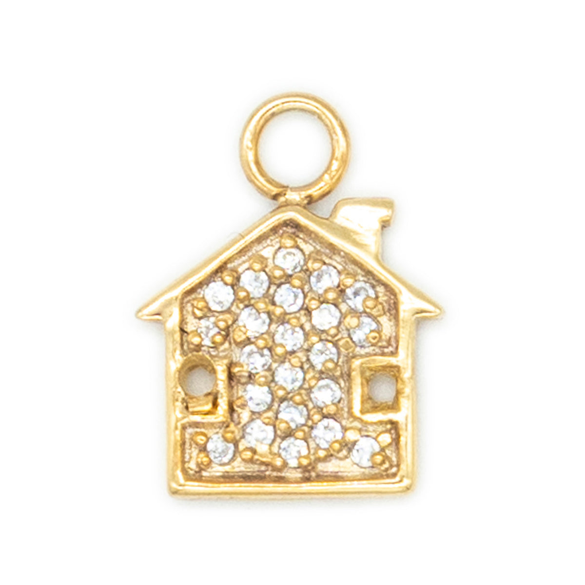Casetta arg 925°°° placcato oro giallo 24k Cubic Zirconia bianchi