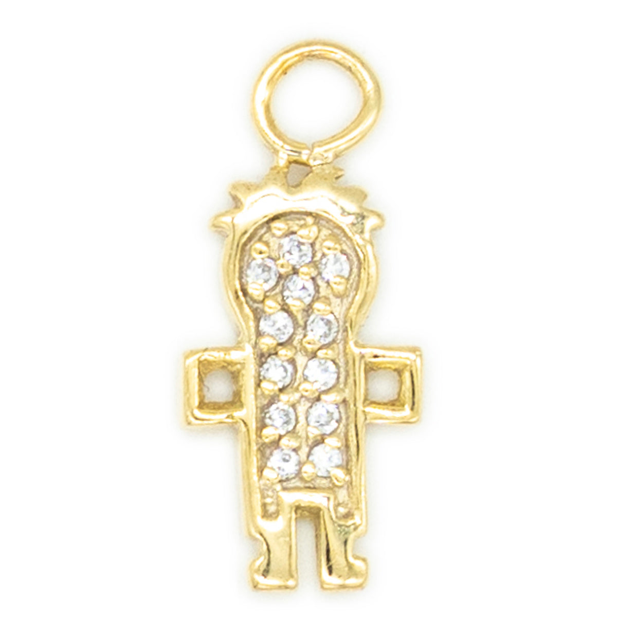 Bimbo argento 925°°° placcato oro giallo 24k Cubic Zirconia bianchi