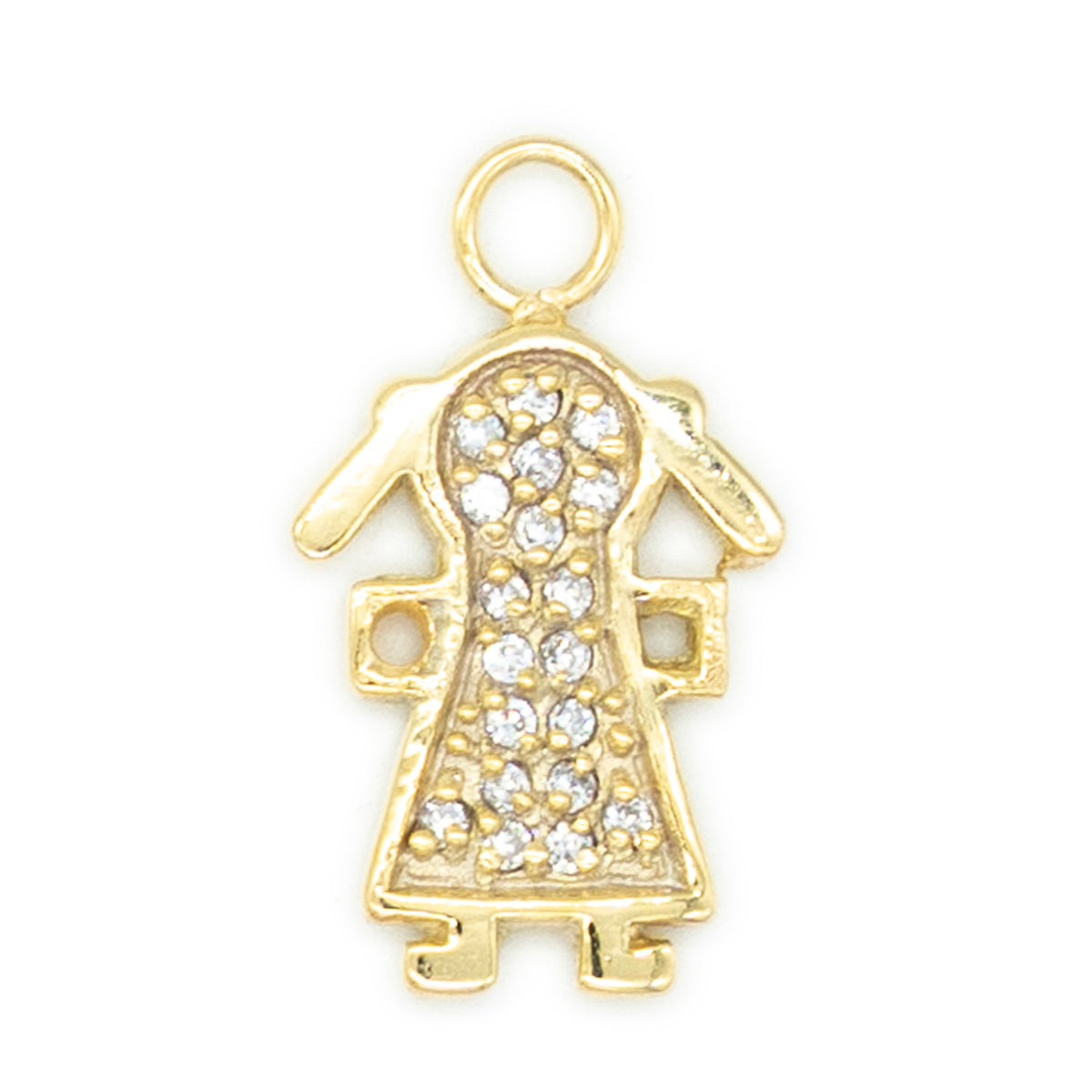 Bimba argento 925°°° placcato oro giallo 24k Cubic Zirconia bianchi