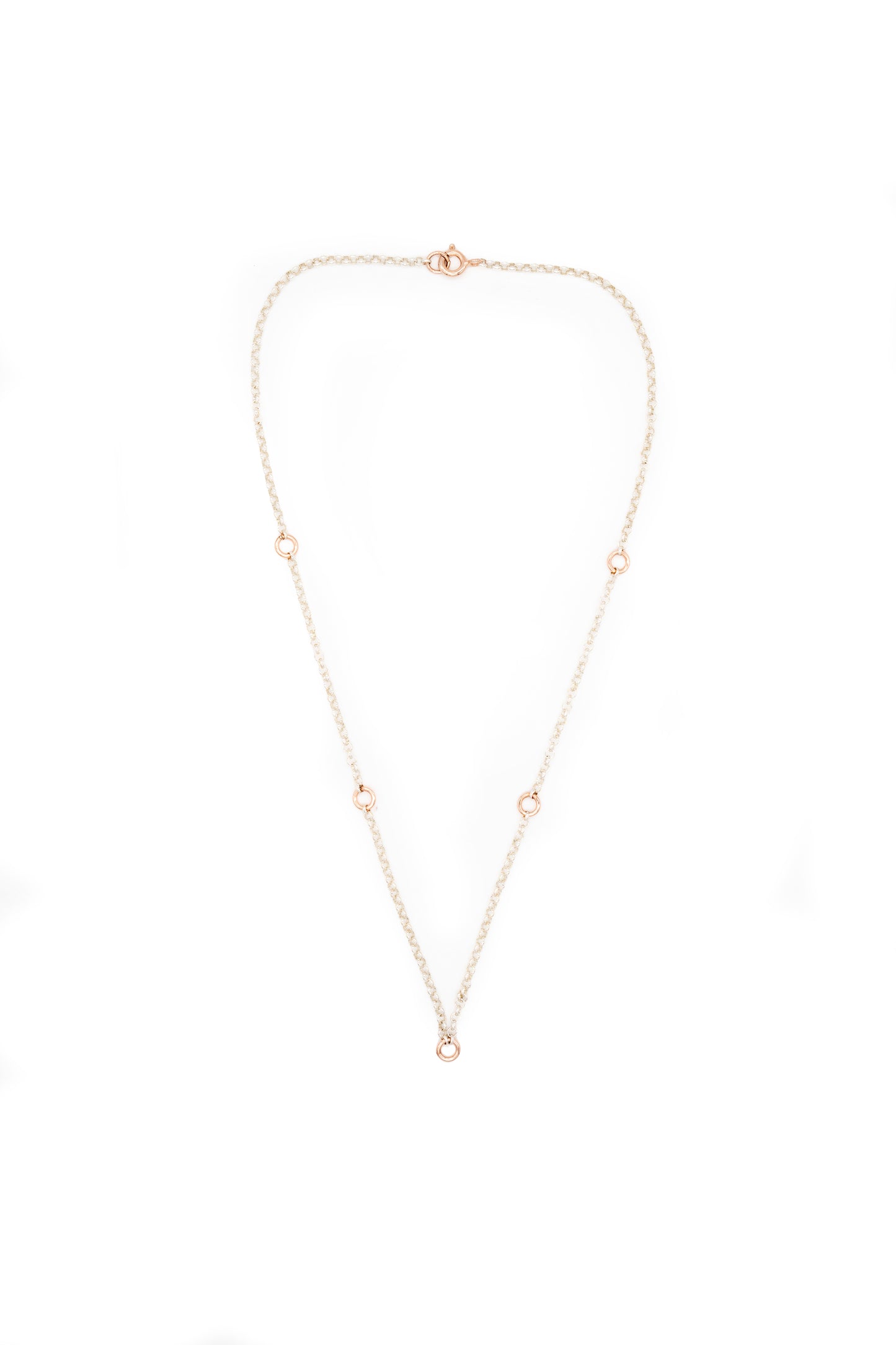 Collana Bollicine argento bianco 925°°° con cerchietti placcati oro rosa 24k