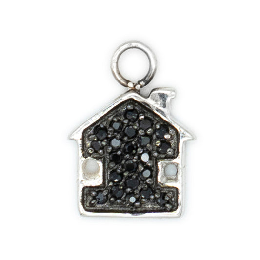 Casetta argento bianco 925°°° con Cubic Zirconia neri