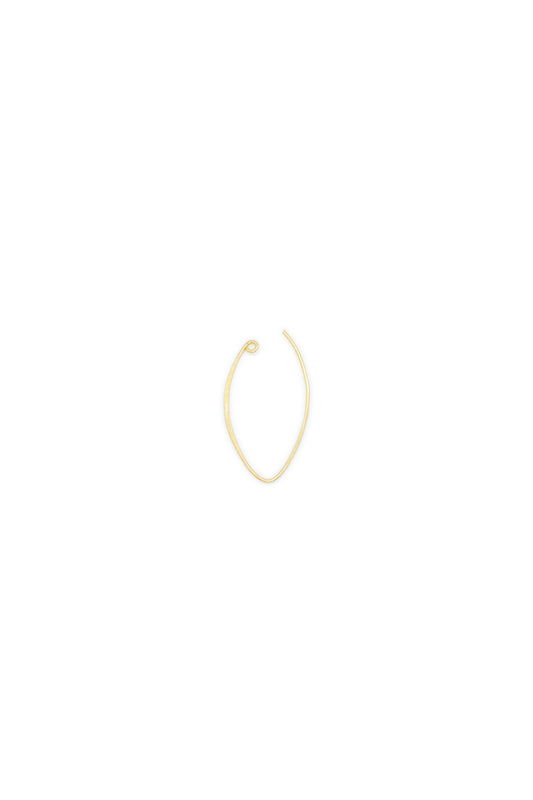 Orecchino OVALE grande arg  925°°° placcato oro giallo 24k cm 4