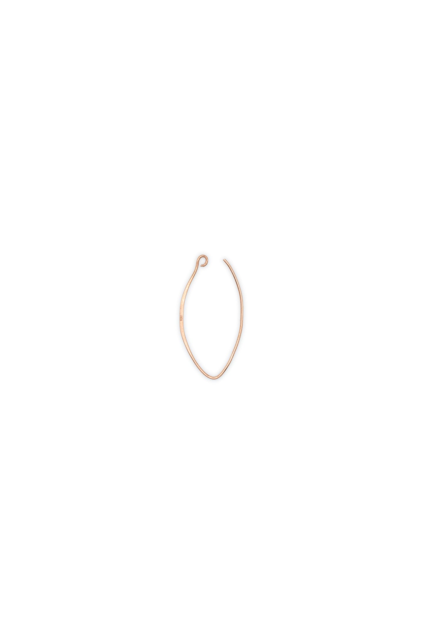 Orecchino OVALE grande arg  925°°° placcato oro rosa 24k cm 4