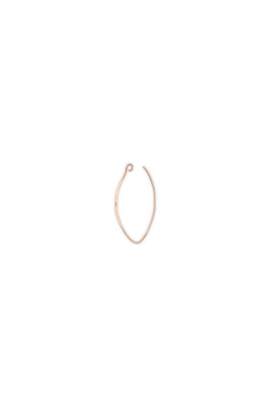 Orecchino OVALE grande arg  925°°° placcato oro rosa 24k cm 4