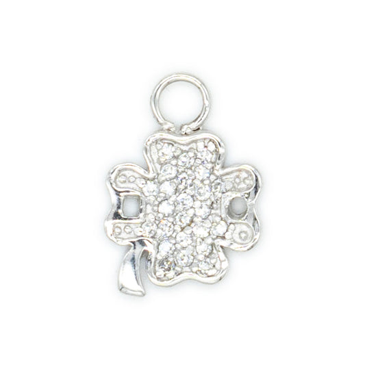 Quadrifoglio argento bianco 925°°° Cubic Zirconia bianchi