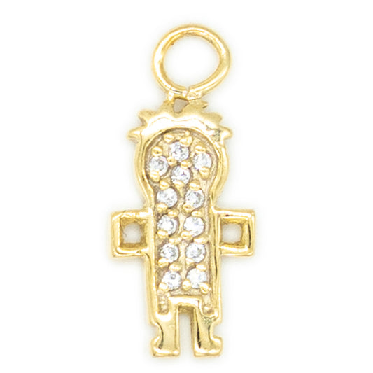 Bimbo argento 925°°° placcato oro giallo 24k Cubic Zirconia bianchi
