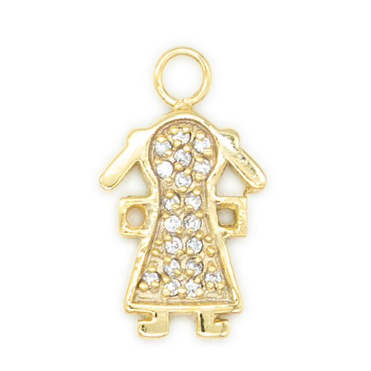 Bimba argento 925°°° placcato oro giallo 24k Cubic Zirconia bianchi
