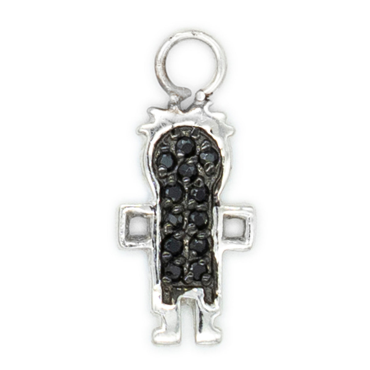 Bimbo argento bianco 925°°° Cubic Zirconia neri