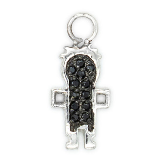 Bimbo argento bianco 925°°° Cubic Zirconia neri