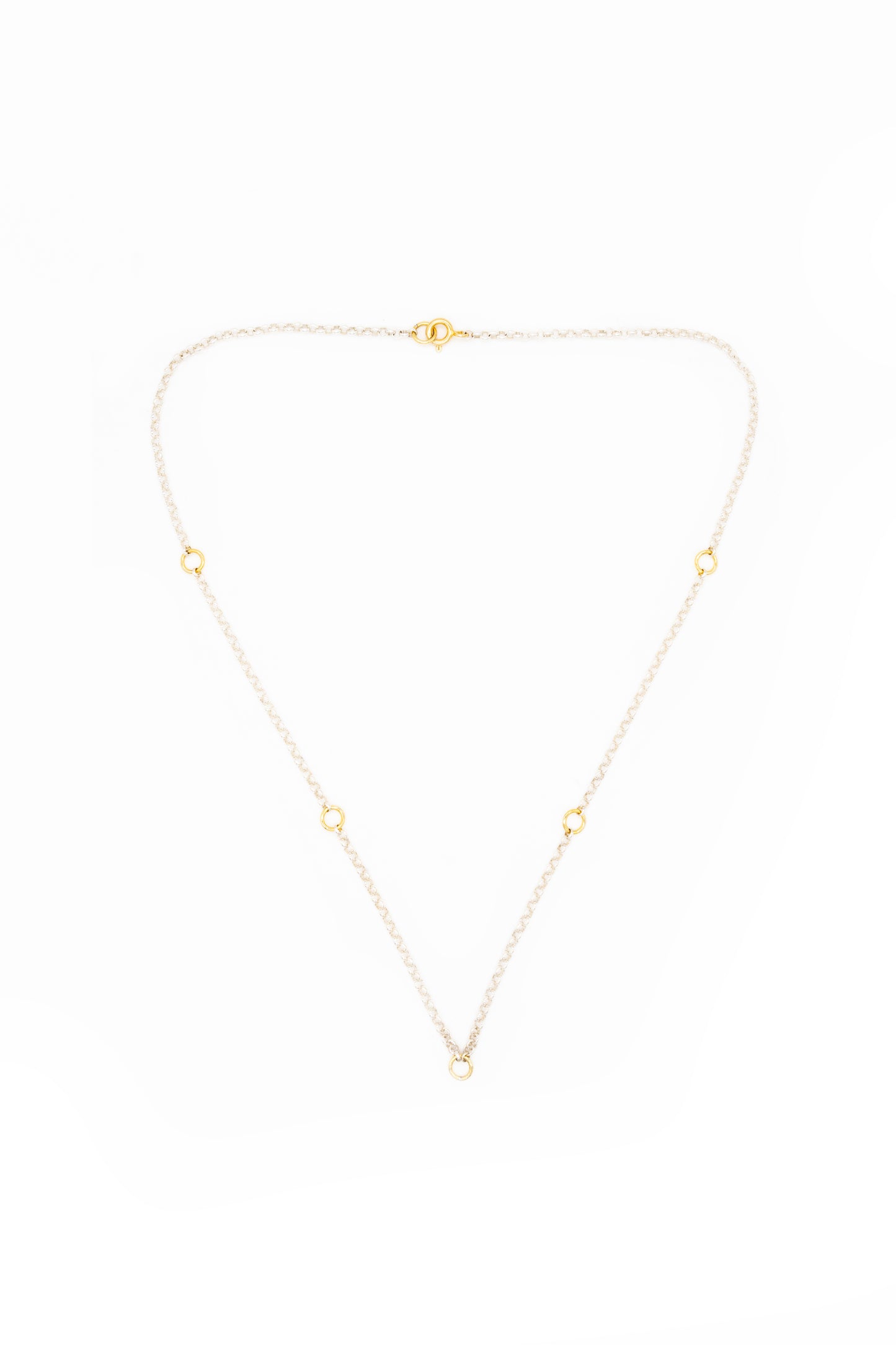 Collana Bollicine argento bianco 925°°° con cerchietti placcati oro giallo 24k