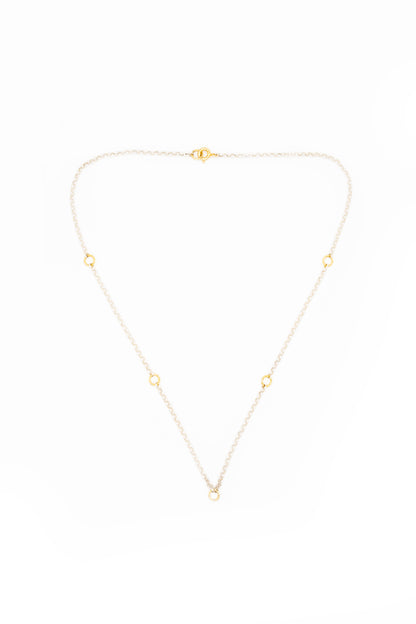 Collana Bollicine argento bianco 925°°° con cerchietti placcati oro giallo 24k