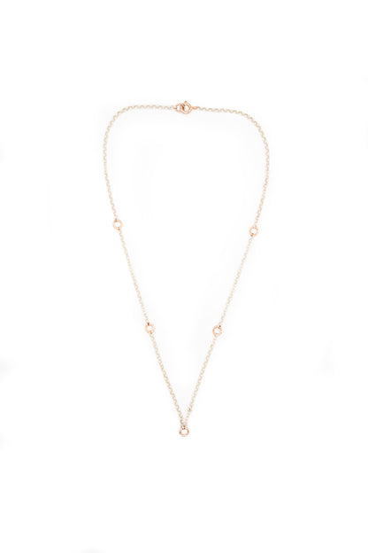 Collana Bollicine argento bianco 925°°° con cerchietti placcati oro rosa 24k